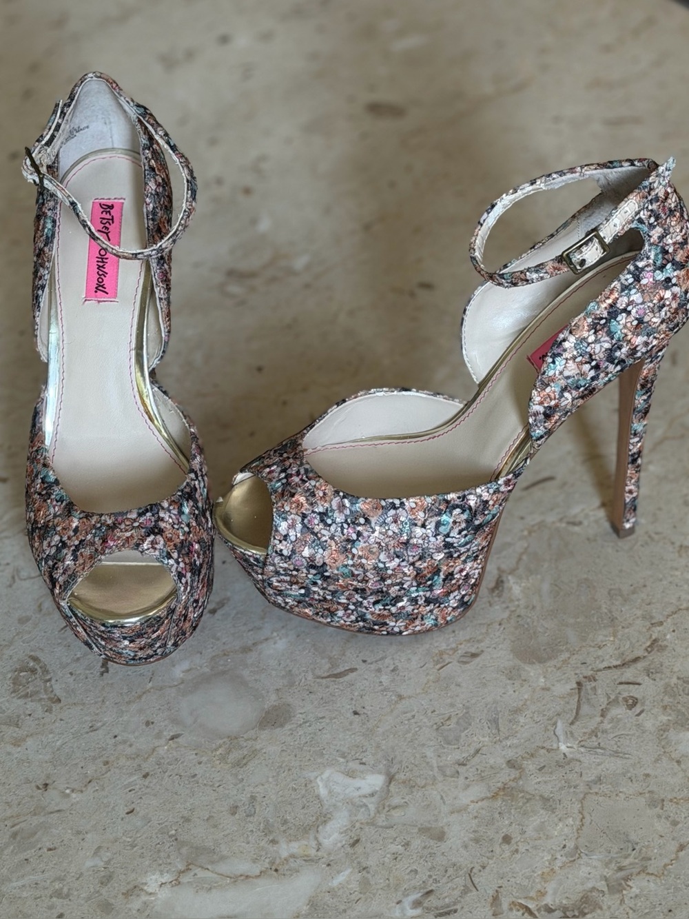 Betsey Johnson Vintage Floral Heels